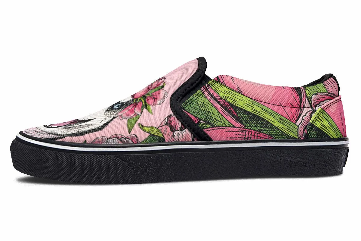 Goofy Siberian Husky Slip-On Shoes