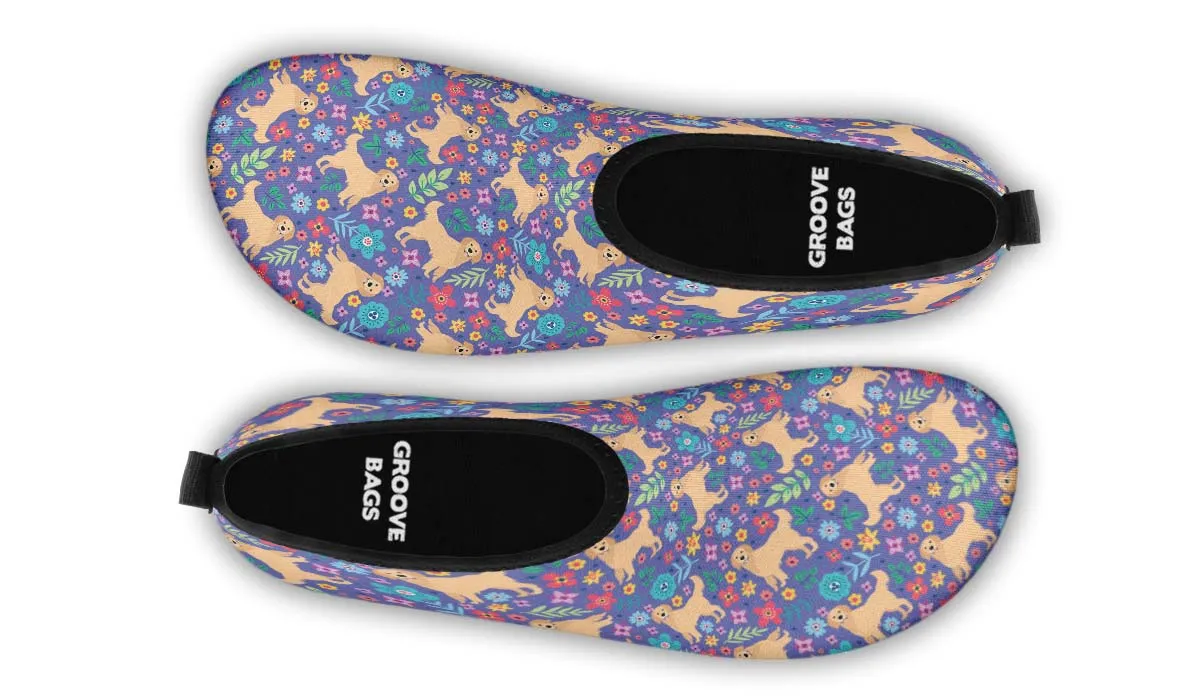 Groovy Golden Retriever Aqua Barefoot Shoes