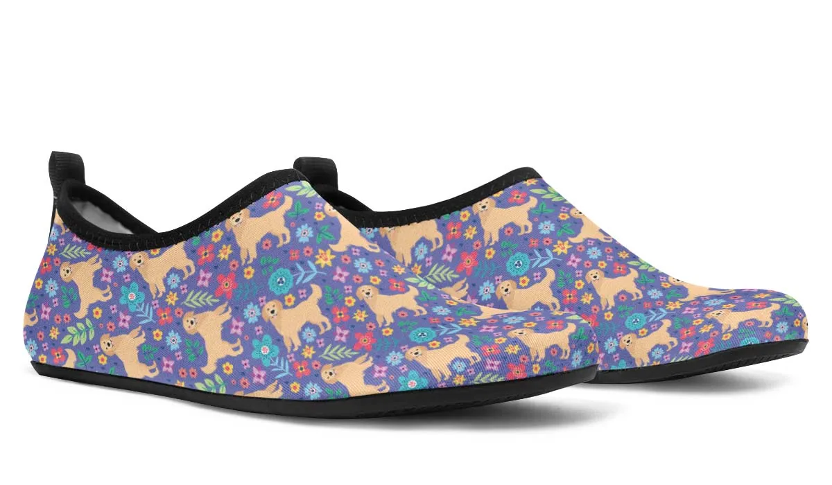 Groovy Golden Retriever Aqua Barefoot Shoes