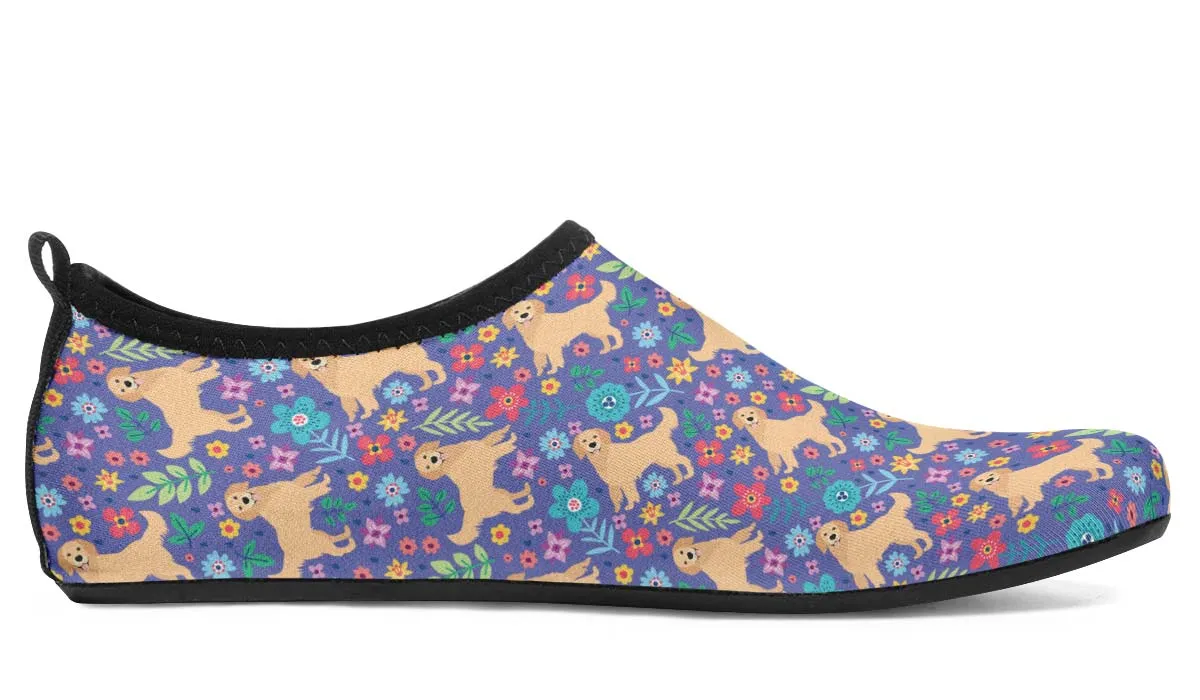 Groovy Golden Retriever Aqua Barefoot Shoes