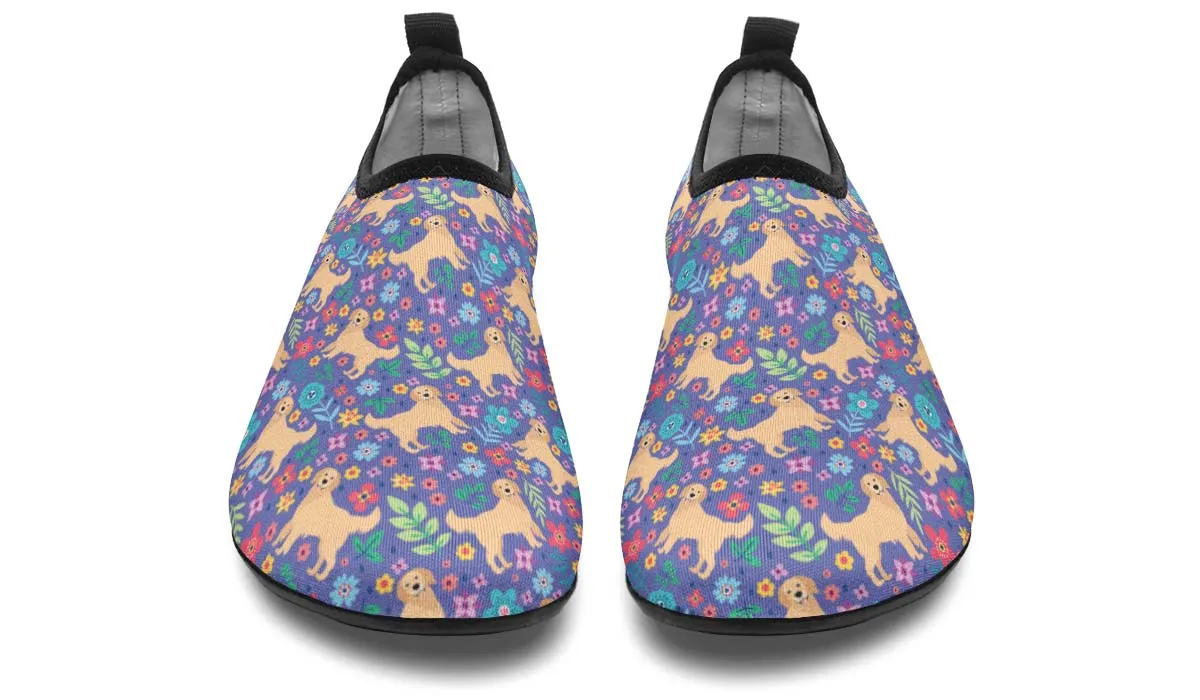 Groovy Golden Retriever Aqua Barefoot Shoes
