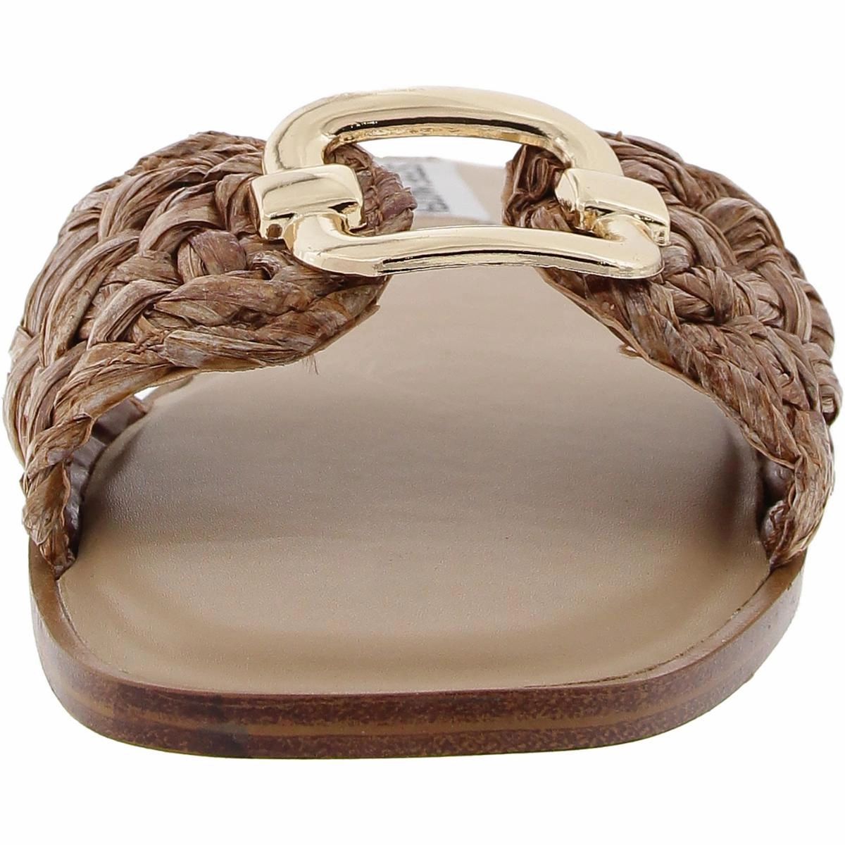 Guarenteed Womens Metallic Straw Slide Sandals