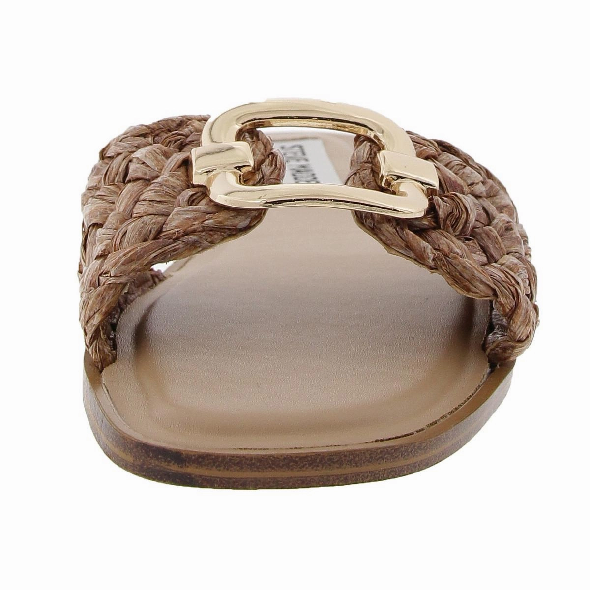 Guarenteed Womens Metallic Straw Slide Sandals