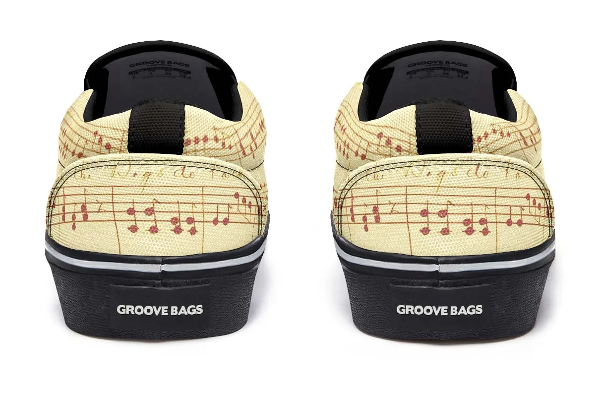 Guitar Sketch Slip-On Shoes