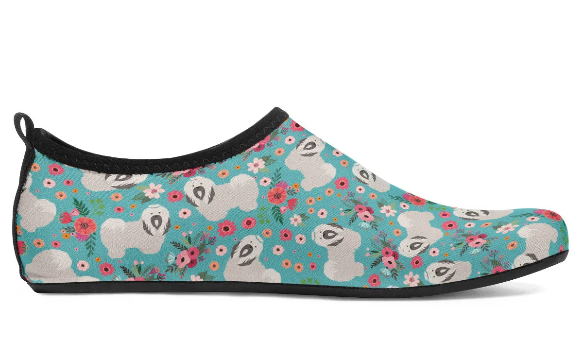 Havanese Flower Aqua Barefoot Shoes
