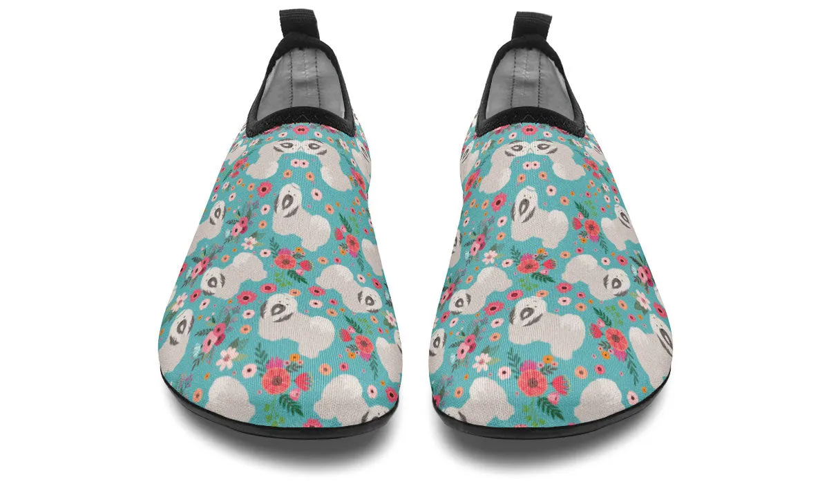 Havanese Flower Aqua Barefoot Shoes