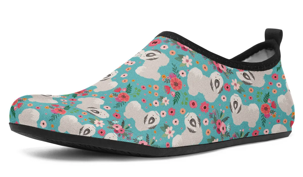 Havanese Flower Aqua Barefoot Shoes