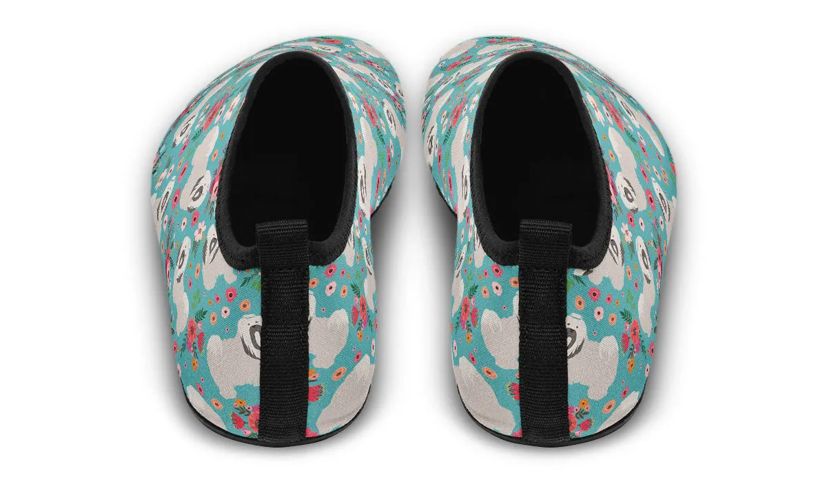 Havanese Flower Aqua Barefoot Shoes