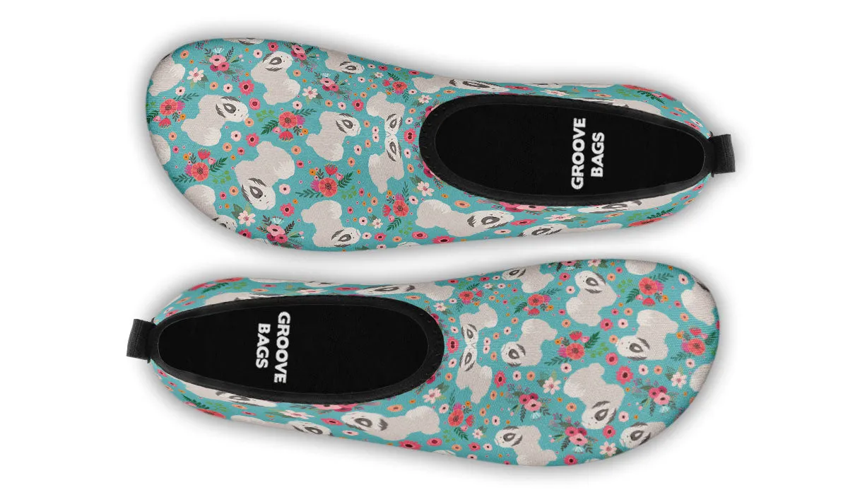 Havanese Flower Aqua Barefoot Shoes