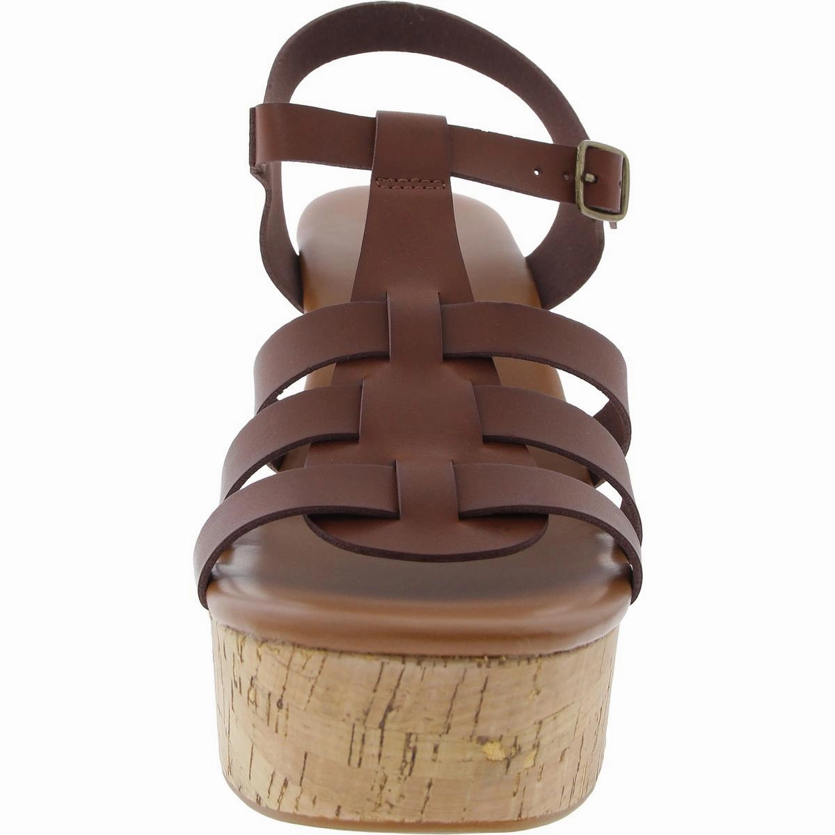 Hawaii Womens Woven Faux Leather Platform Sandals