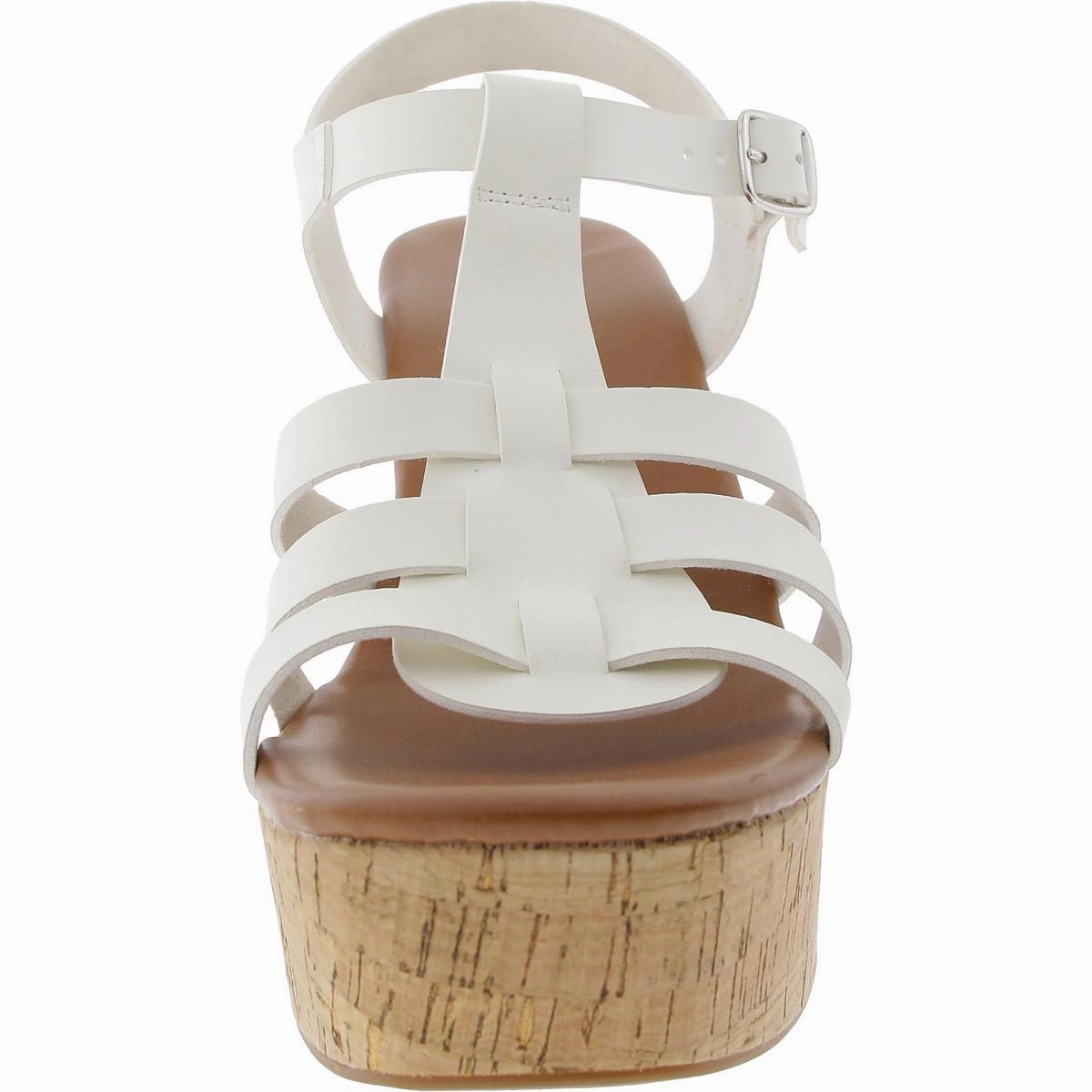 Hawaii Womens Woven Faux Leather Platform Sandals