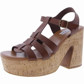 Hawaii Womens Woven Faux Leather Platform Sandals