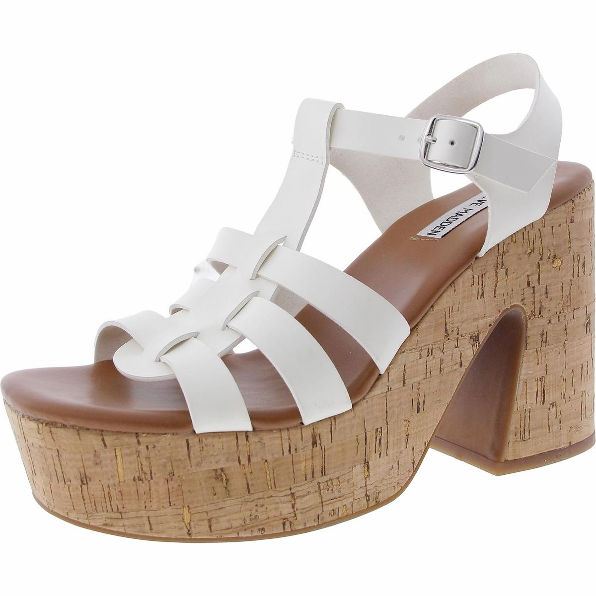 Hawaii Womens Woven Faux Leather Platform Sandals