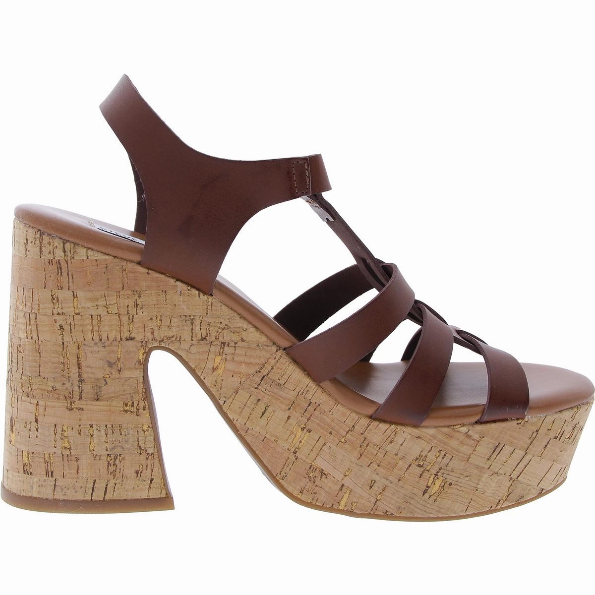 Hawaii Womens Woven Faux Leather Platform Sandals