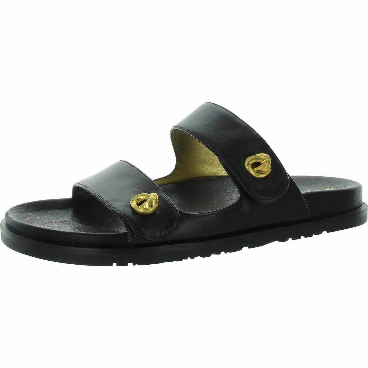 HAZLEY-FLAT SANDAL Womens Laceless Leather Slide Sandals