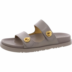 HAZLEY-FLAT SANDAL Womens Laceless Leather Slide Sandals