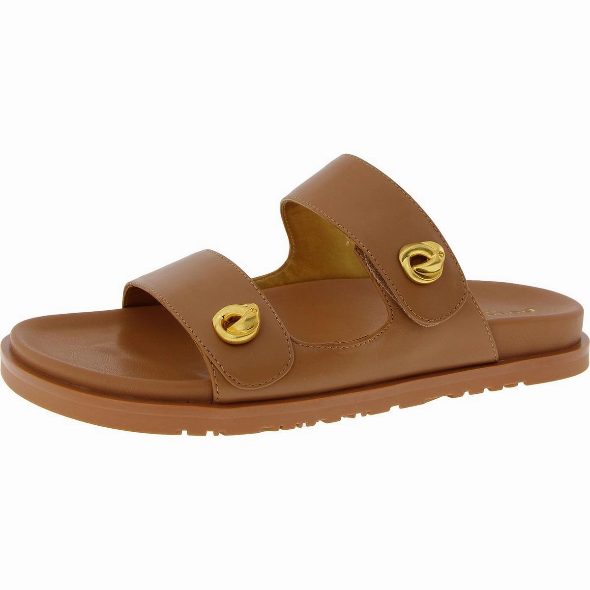HAZLEY-FLAT SANDAL Womens Laceless Leather Slide Sandals