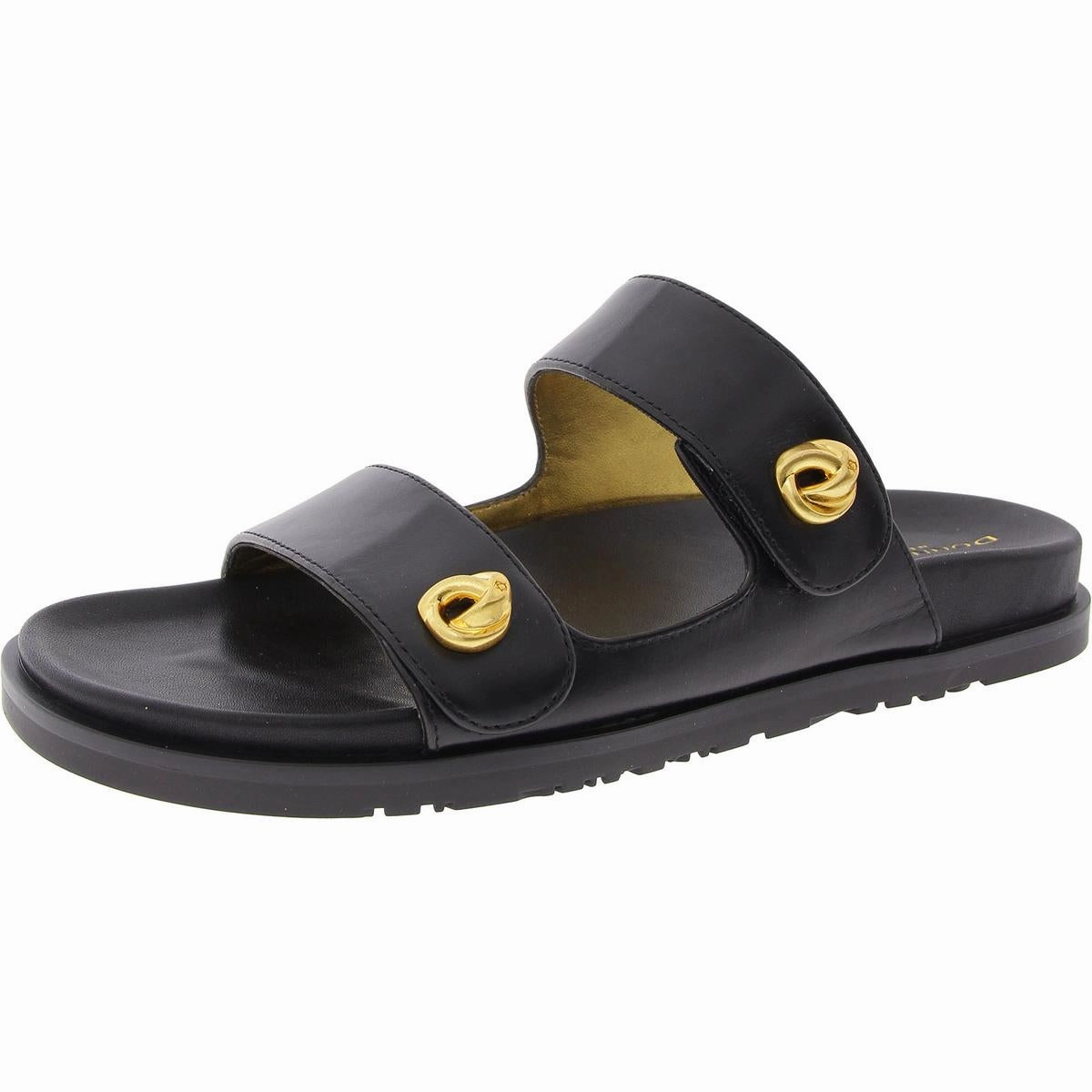 HAZLEY-FLAT SANDAL Womens Laceless Leather Slide Sandals