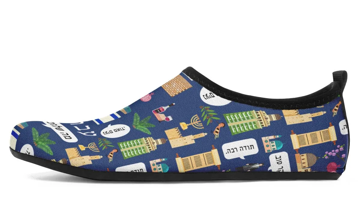 Hebrew Language Aqua Barefoot Shoes