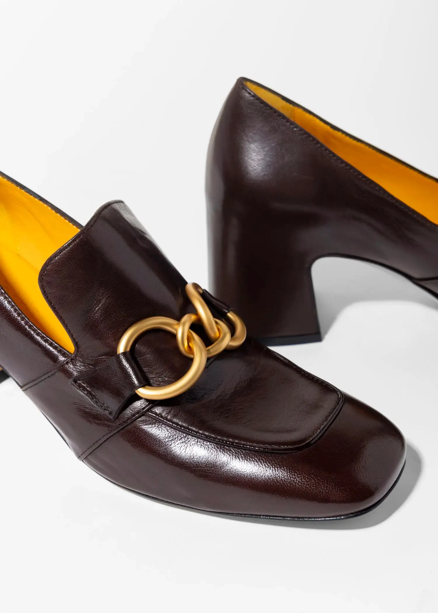 Heeled Leather Loafer
