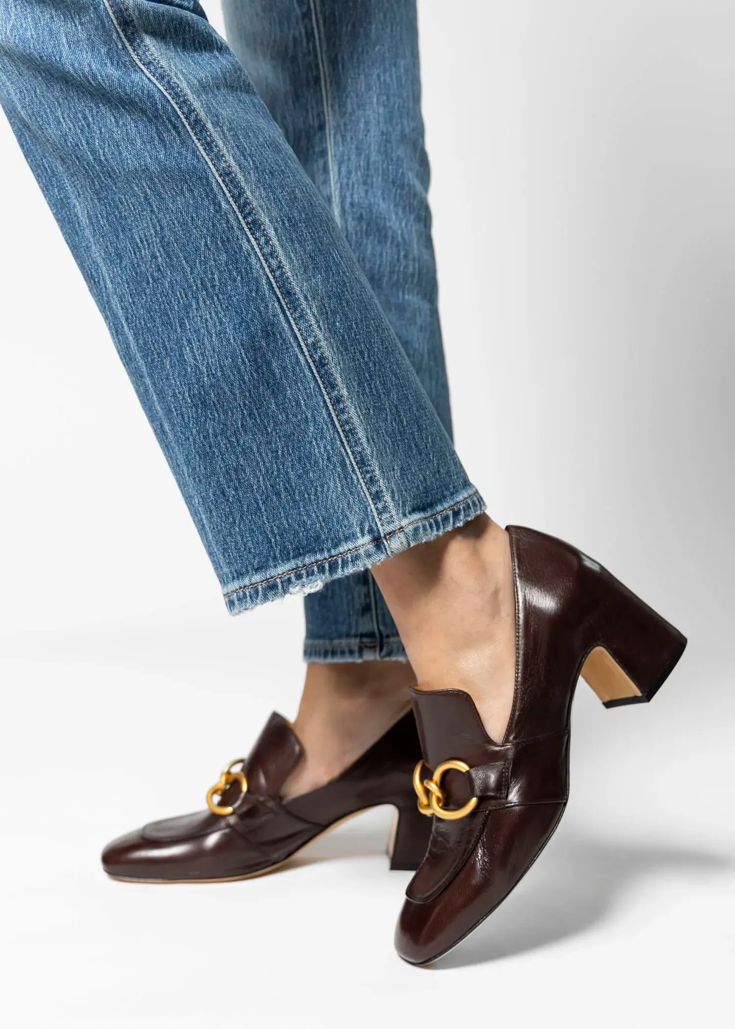 Heeled Leather Loafer