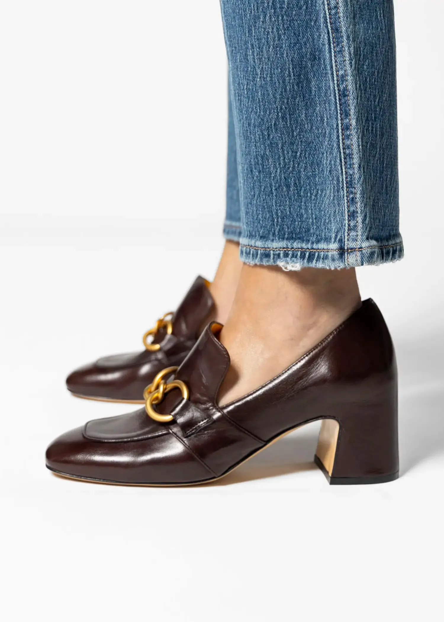 Heeled Leather Loafer
