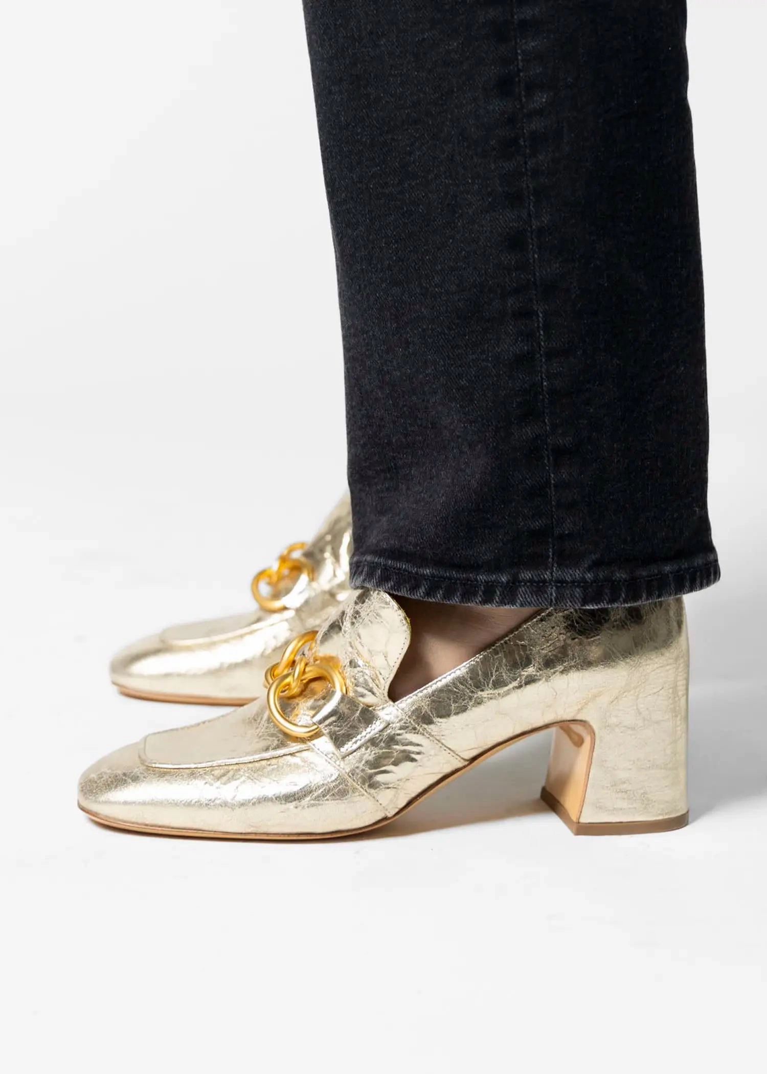 Heeled Leather Loafer