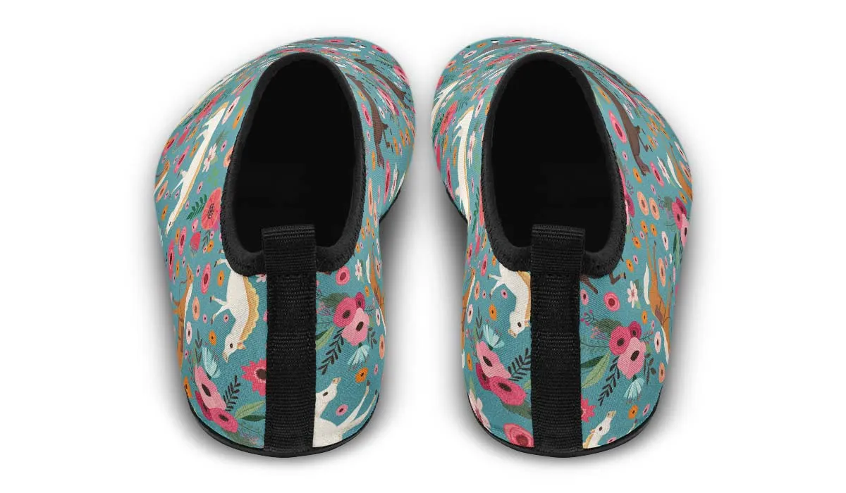 Horse Flower Aqua Barefoot Shoes