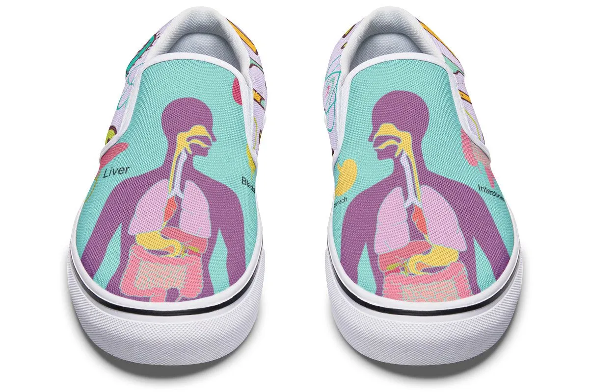 Human Organs Diagram Slip-On Shoes