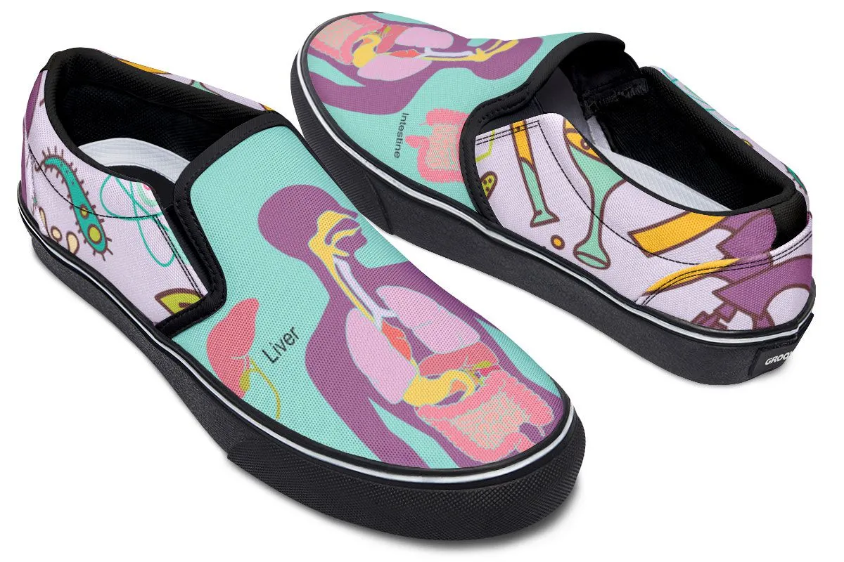 Human Organs Diagram Slip-On Shoes