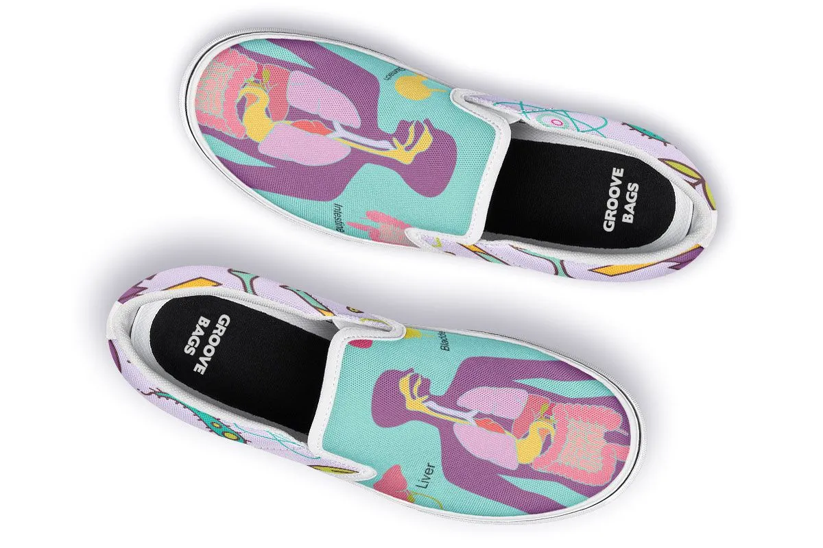 Human Organs Diagram Slip-On Shoes