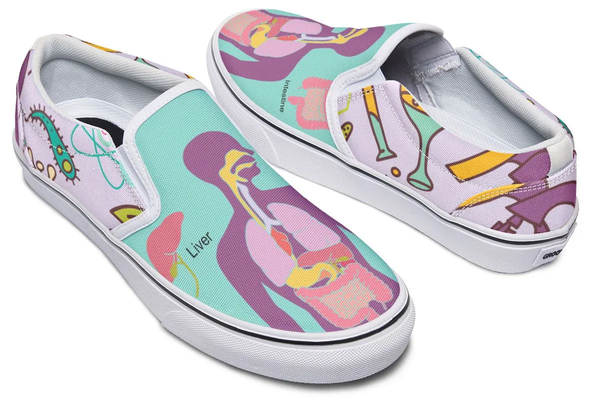 Human Organs Diagram Slip-On Shoes