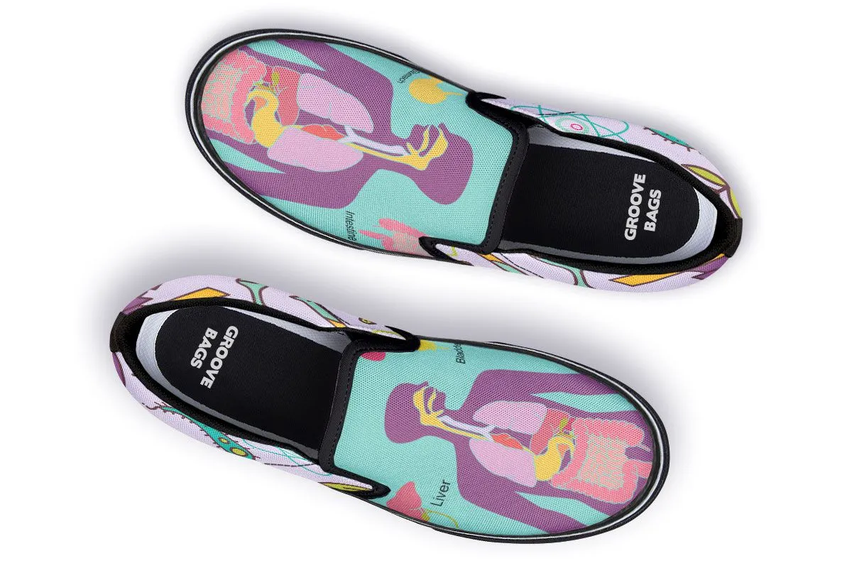 Human Organs Diagram Slip-On Shoes