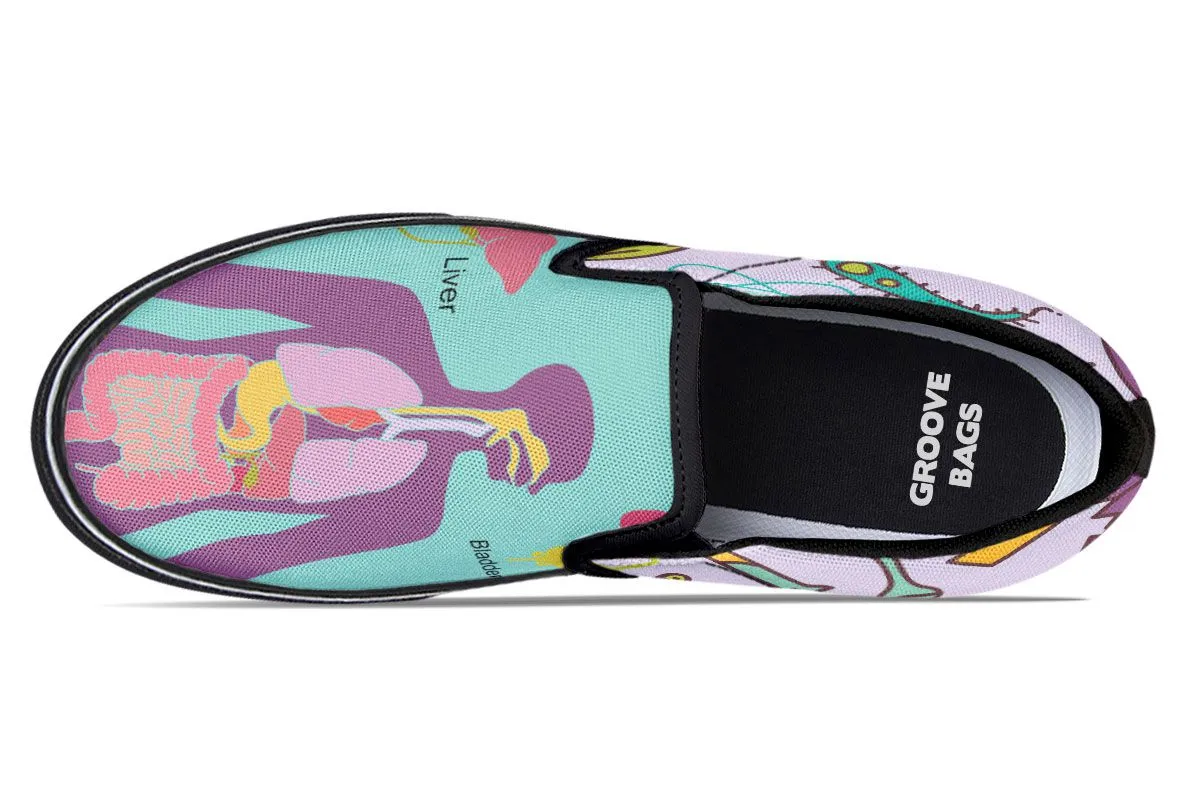 Human Organs Diagram Slip-On Shoes