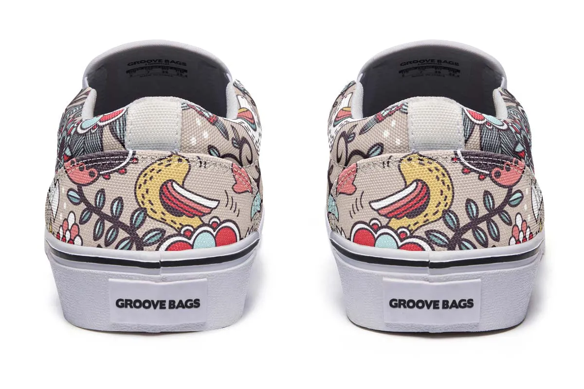 Human Skull Diagram Slip-On Shoes