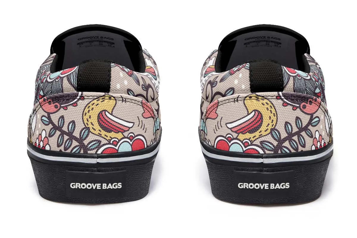 Human Skull Diagram Slip-On Shoes