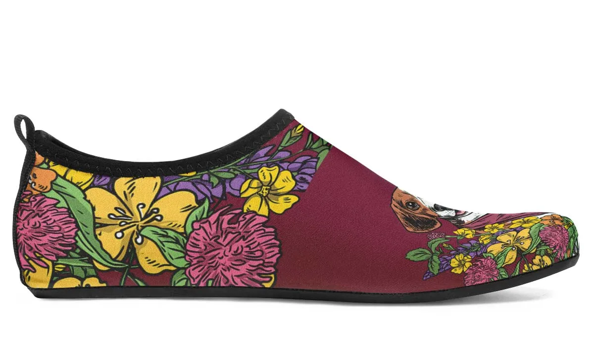 Illustrated Beagle Aqua Barefoot Shoes