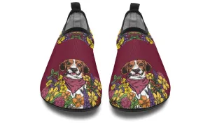 Illustrated Beagle Aqua Barefoot Shoes