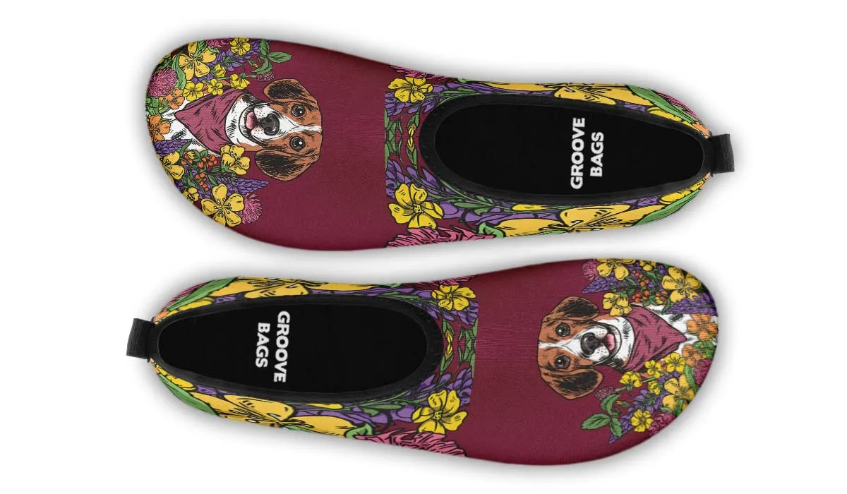 Illustrated Beagle Aqua Barefoot Shoes