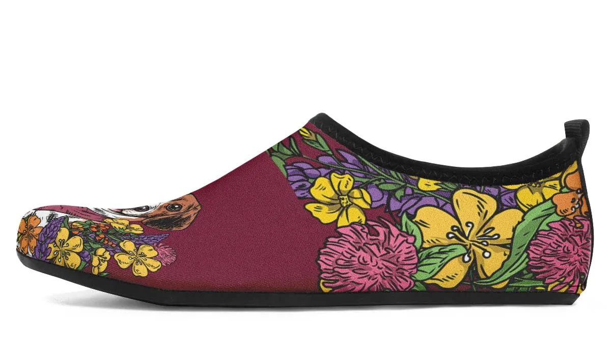 Illustrated Beagle Aqua Barefoot Shoes
