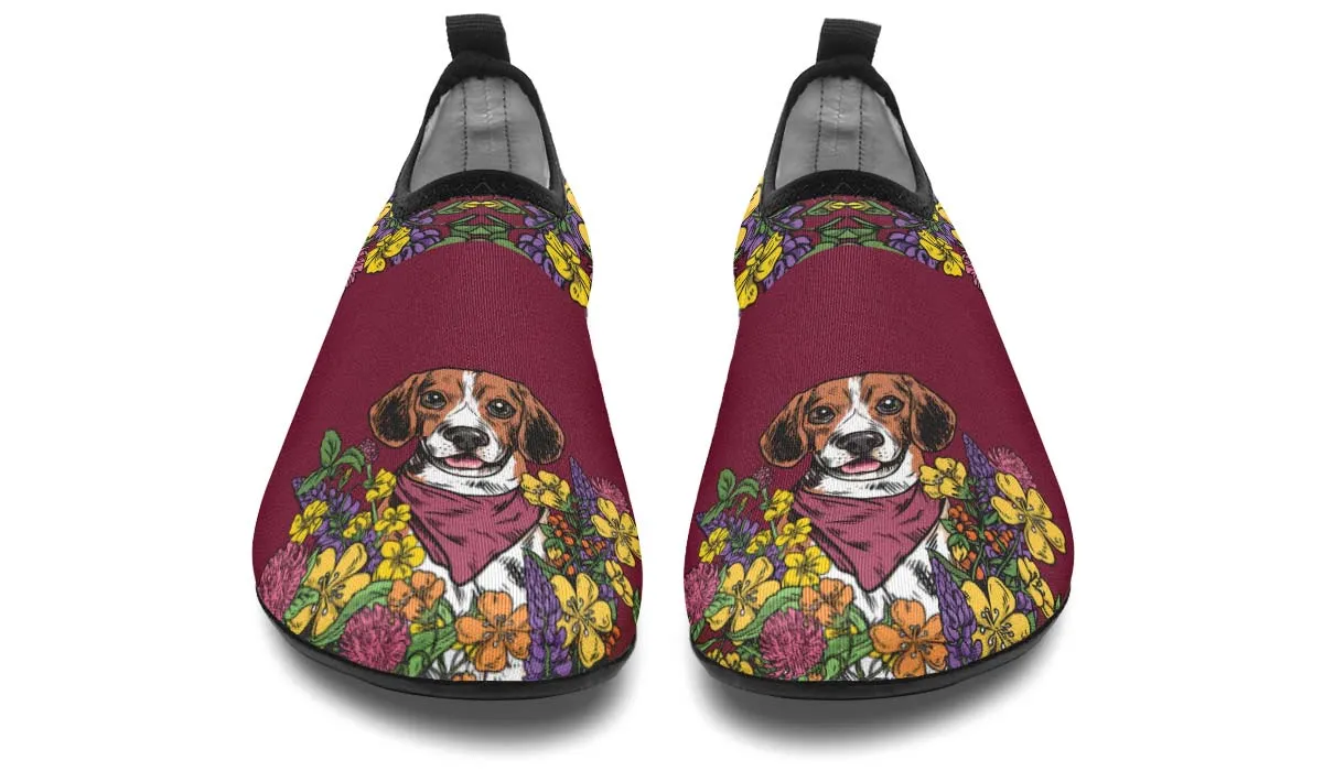 Illustrated Beagle Aqua Barefoot Shoes