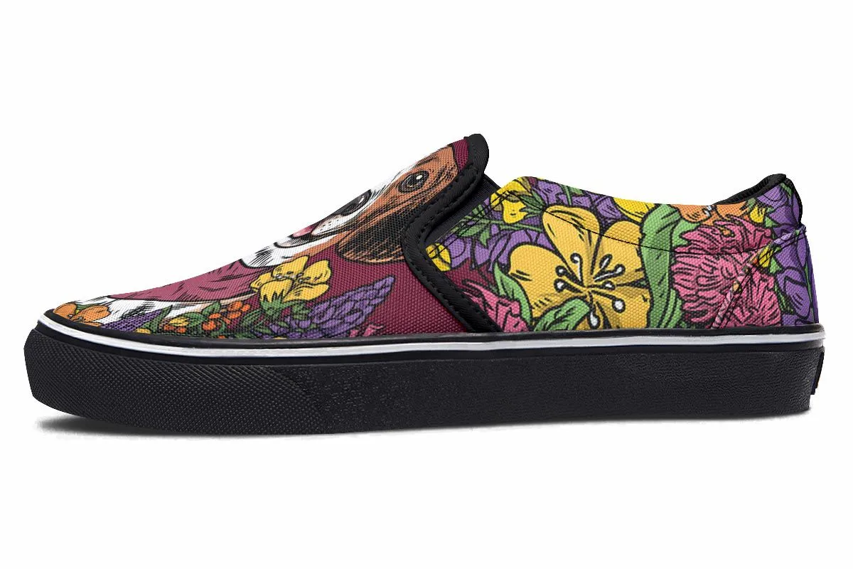 Illustrated Beagle Slip-On Shoes