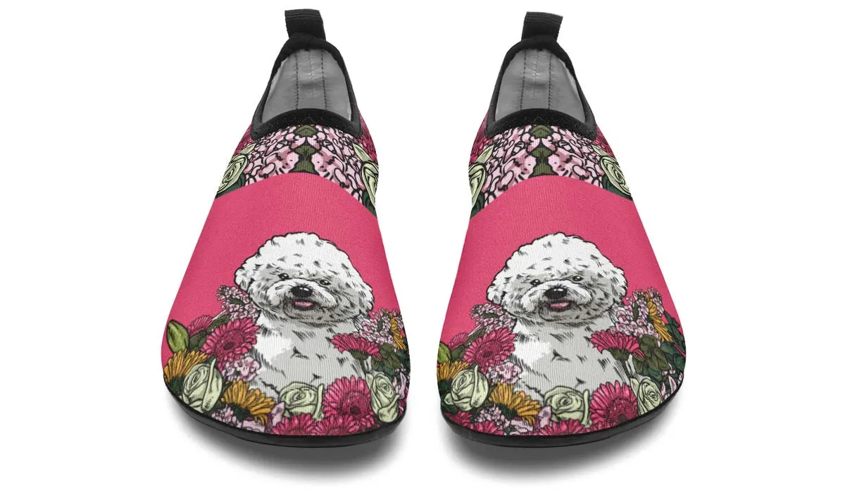 Illustrated Bichon Frise Aqua Barefoot Shoes