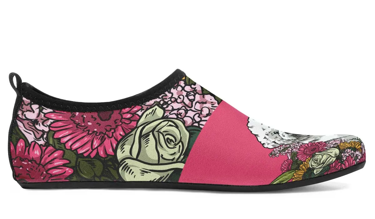 Illustrated Bichon Frise Aqua Barefoot Shoes