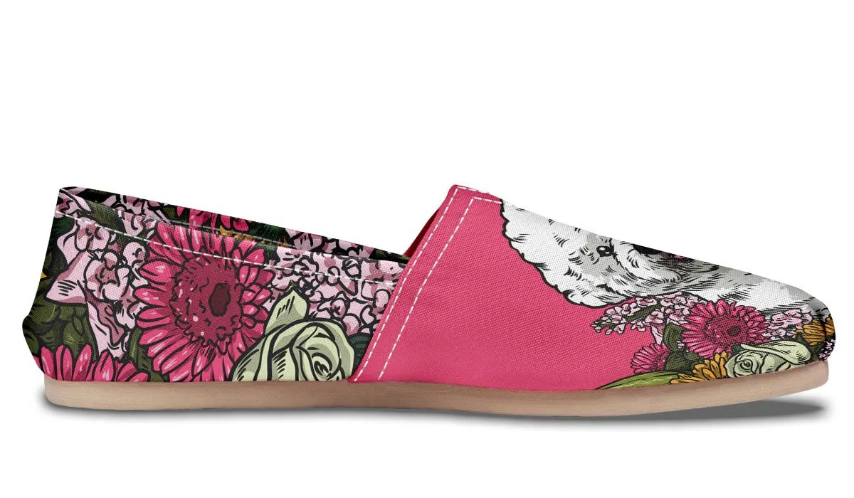 Illustrated Bichon Frise Casual Shoes