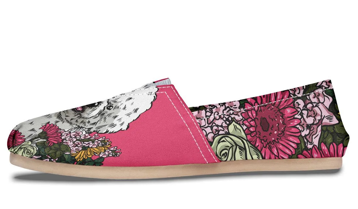 Illustrated Bichon Frise Casual Shoes