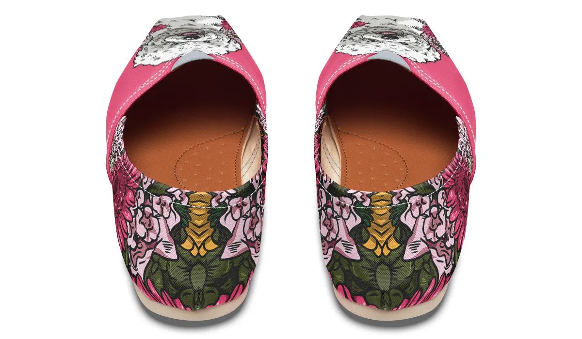 Illustrated Bichon Frise Casual Shoes