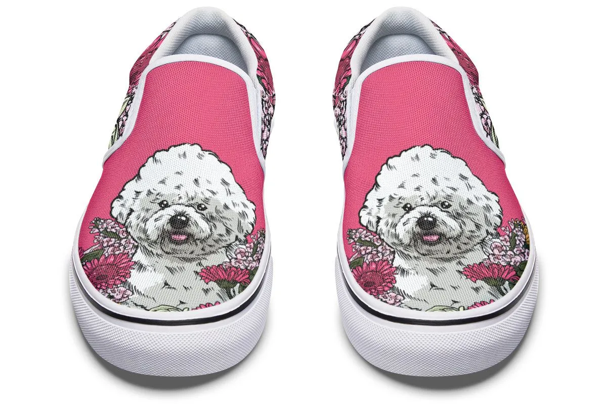 Illustrated Bichon Frise Slip-On Shoes