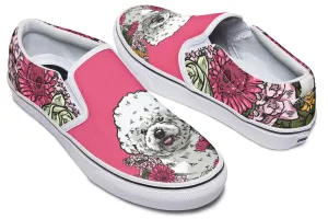 Illustrated Bichon Frise Slip-On Shoes