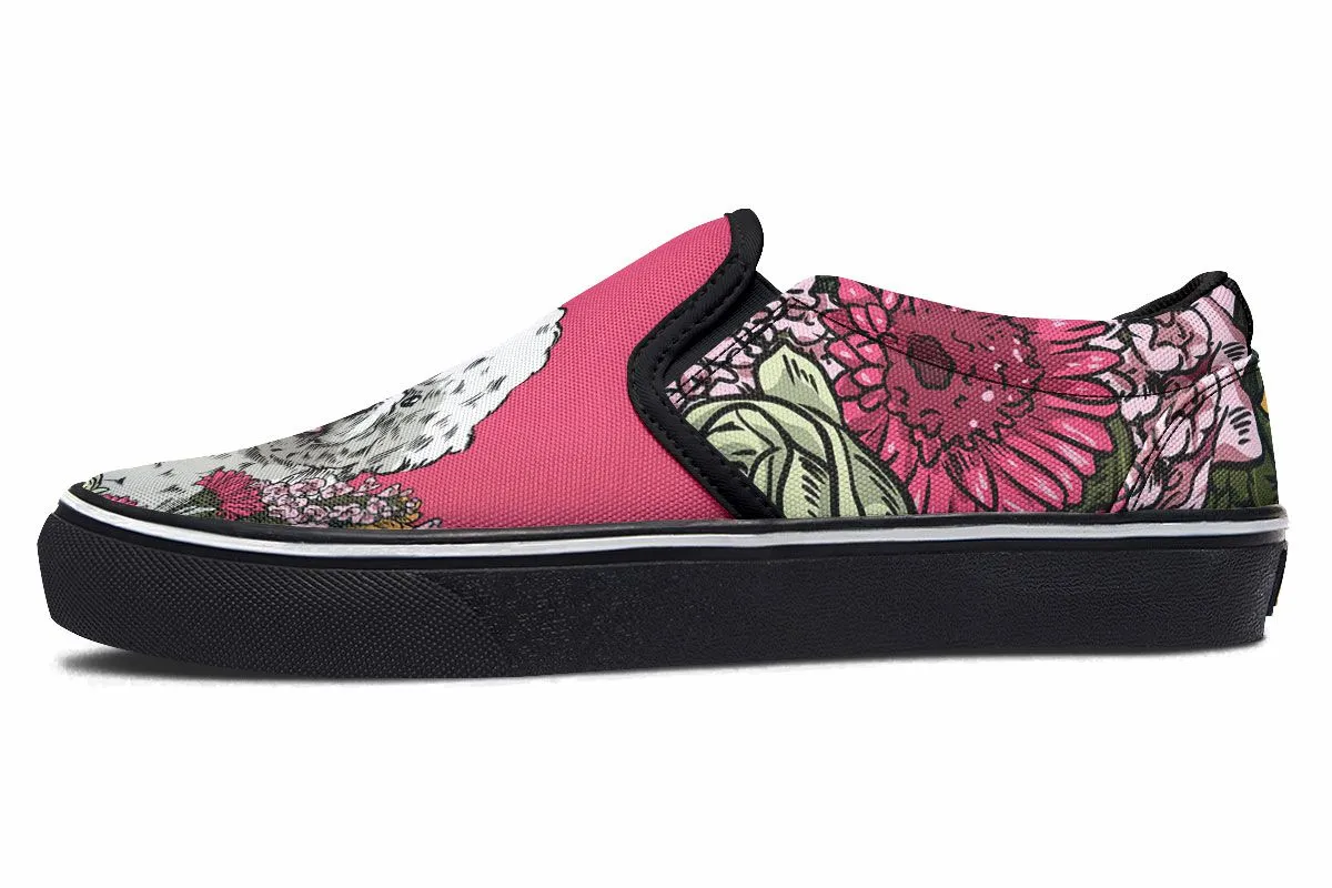 Illustrated Bichon Frise Slip-On Shoes